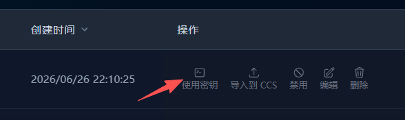 密钥操作按钮